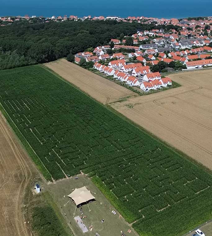 Espace pique-nique et jeux au labyrinthe de maïs à Wissant